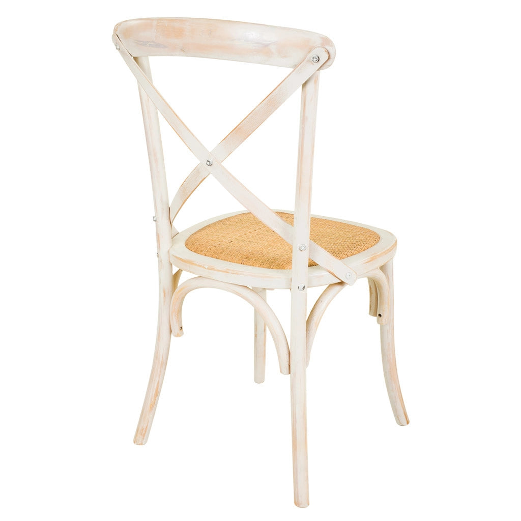 Sedia in legno e sedile in rattan 44x42x46/88h cm