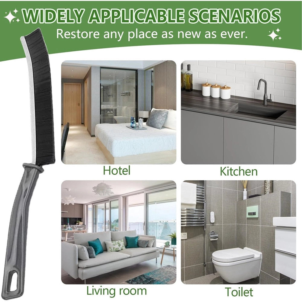 Trade Shop - Kit 4pz Spazzola Per Pulizia Fessure Di Bagno Cucina Della Pista Di Finestra Porta -