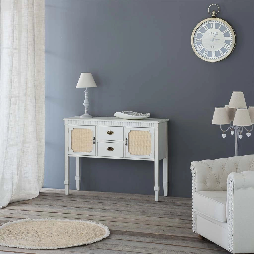 Credenza in legno bianco 108x36x82h