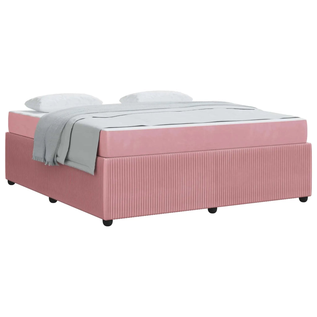 Struttura del letto con materasso Rosa 180 x 200 cm Tessuto