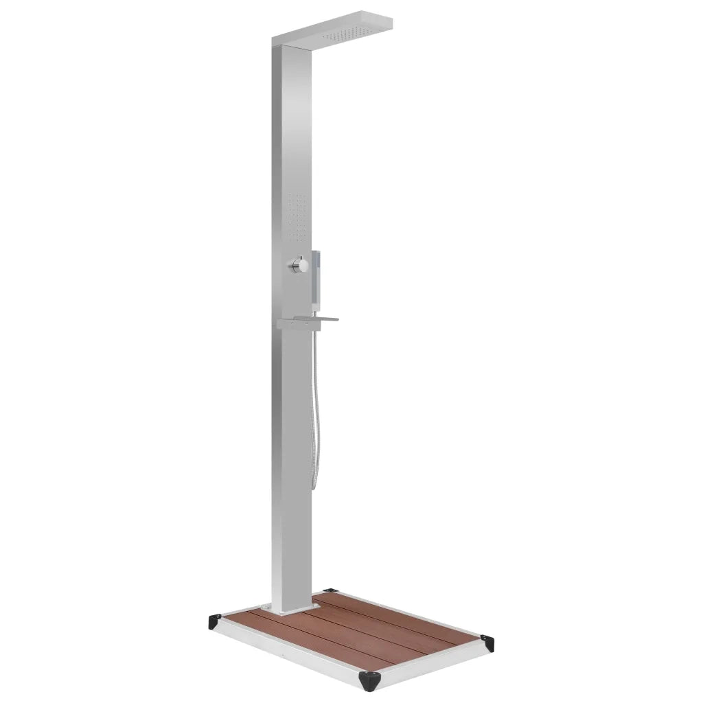 Doccia da Esterno con Piatto in WPC Acciaio Inossidabile cod mxl 53865