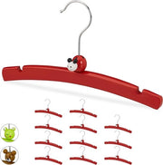 Set di appesi per abiti per bambini - set di 12 motivi animali - appesi per abiti in legno - per bambini di entrambi i sessi - abiti per neonati rossi 12 pezzi