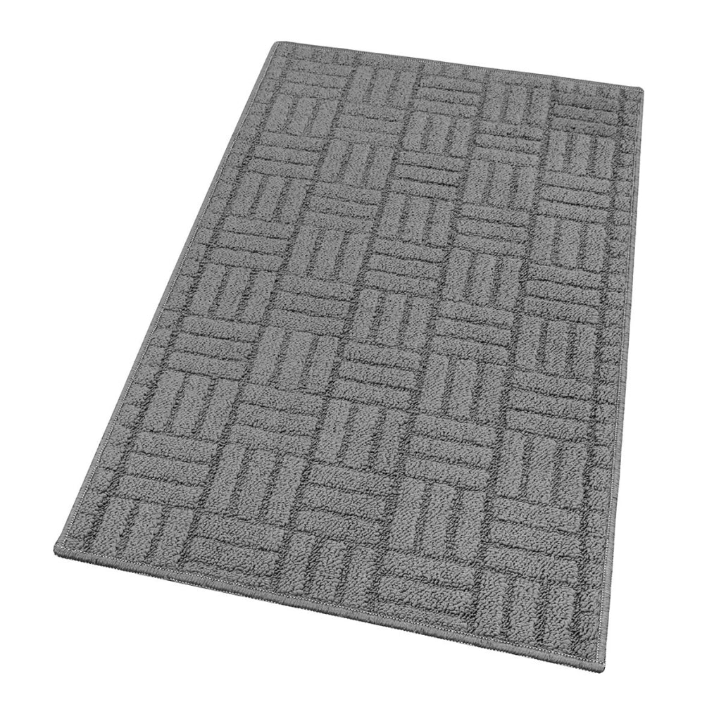 Tappeto Cucina Super Assorbente Tessitura 3D Tinta Unita Minimalista Moderno Grigio - 50x240 Cm