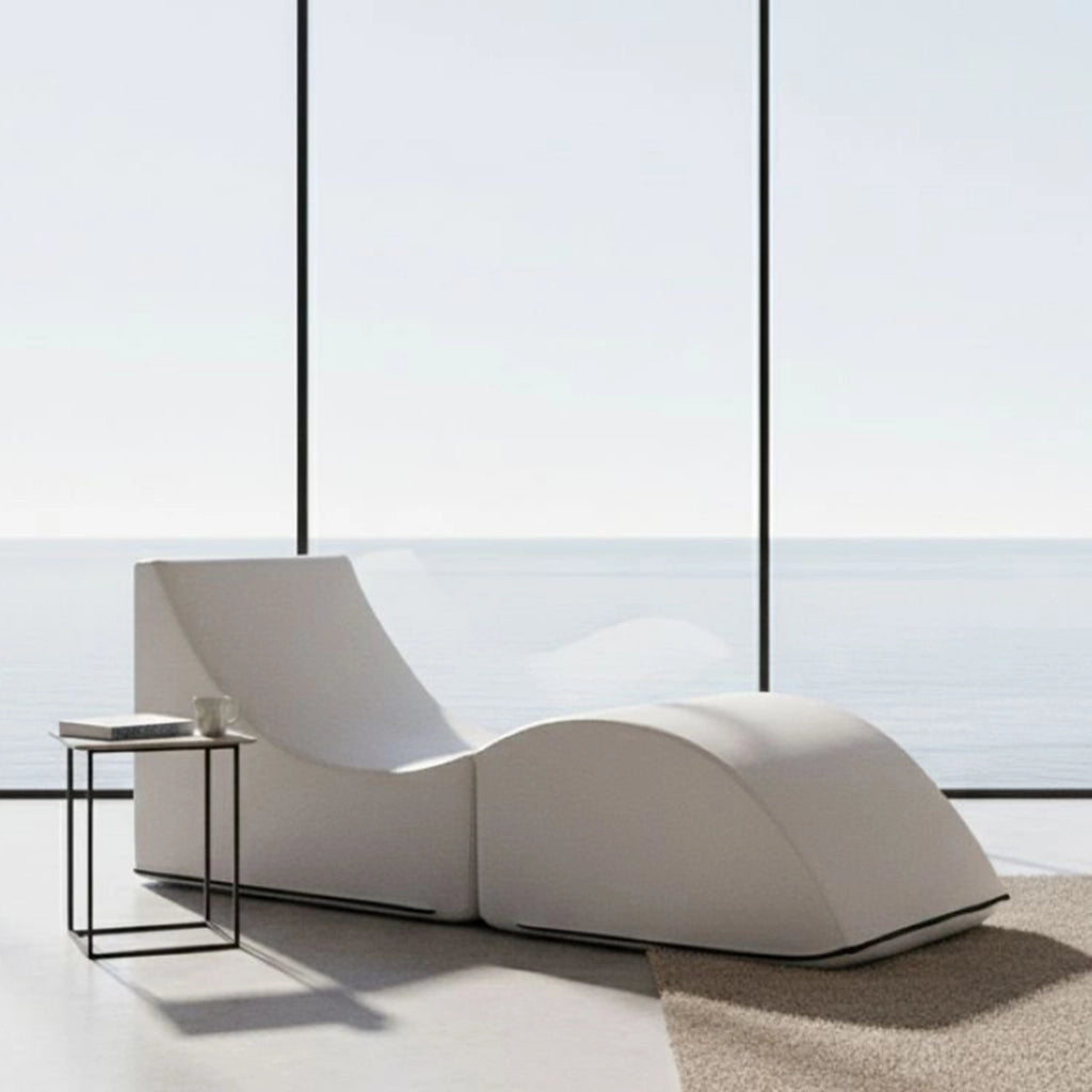 Letto pieghevole Arbil, Pouf trasformabile in letto singolo, 100% Made in Italy, Pouf trasformabile in una chaise longue in ecopelle, cm 130x50h50, Bianco