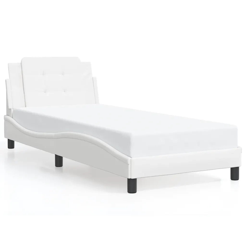 Giroletto senza Materasso Zadar Bianco 90x190 cm in Similpelle