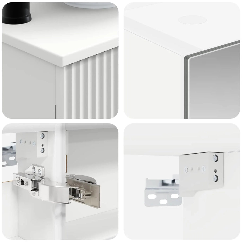 Set di mobili per il bagno Montaggio a parete 6 pcs Bianco 3407111