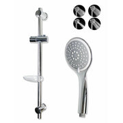 Trade Shop - Saliscendi Con Soffione Multigetto Regolabile Portasapone 70cm Attacco 1/2 69138 -