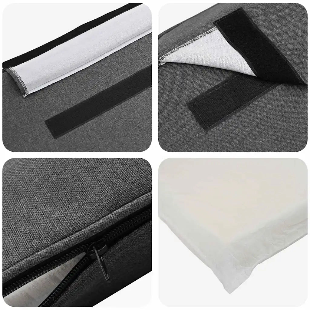 Testiera | Testata imbottita Marrone e grigio scuro 80 cm Pino massello