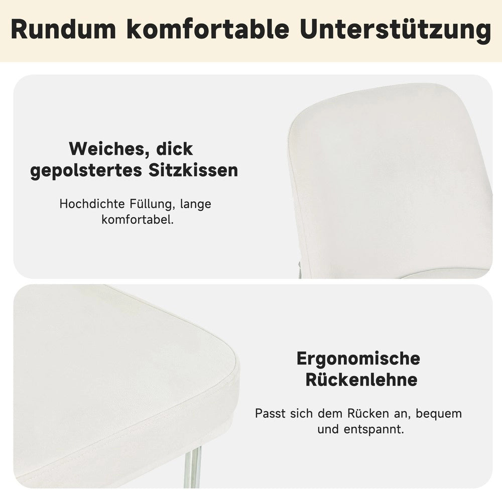 Set 4 sedie da pranzo ¨C Minimal ¨C Beige velluto gambe metallo stile moderno imbottite