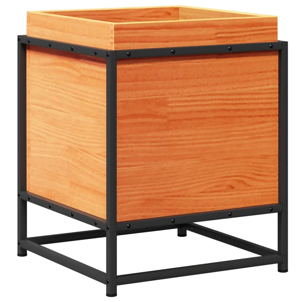 Fioriera Giardino Marrone Cera 40x40x50 cm Legno Massello Pino