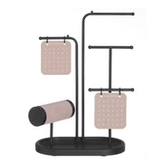Espositore per gioielli regalo per la festa della mamma espositore in metallo con 2 piastre con occhielli e 6 aste per appendere 10,8 x 20,4 x 31,5 cm per collane orecchini braccialetti e anelli. 12_0007032