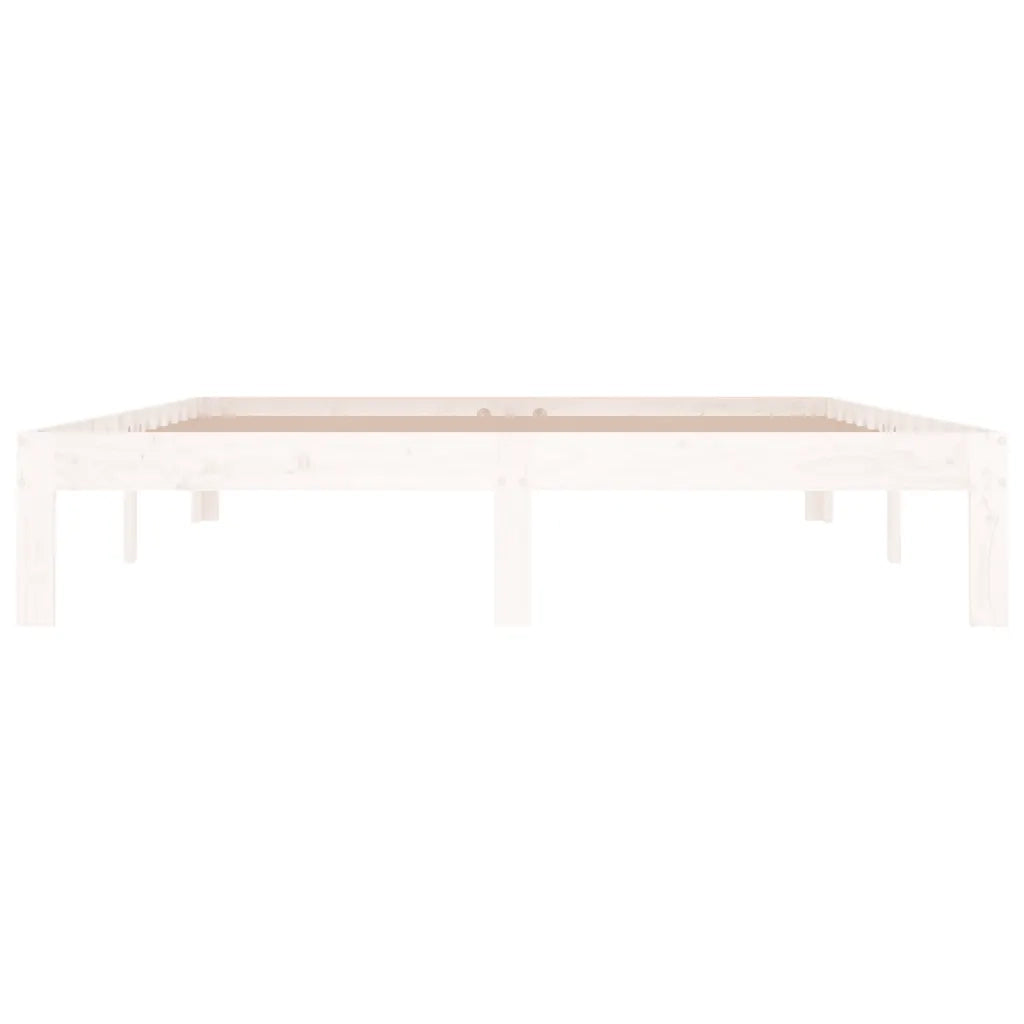 Giroletto Bianco in Legno Massello 150x200 cm 5FT King Size cod mxl 59434