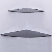 Tavolo angolare in vetro 35x35cm, pannello per bagno, pannello doccia per bagno, pannello per bagno in vetro 6mm con vetro ESG sicuro, diverse misure (nero)