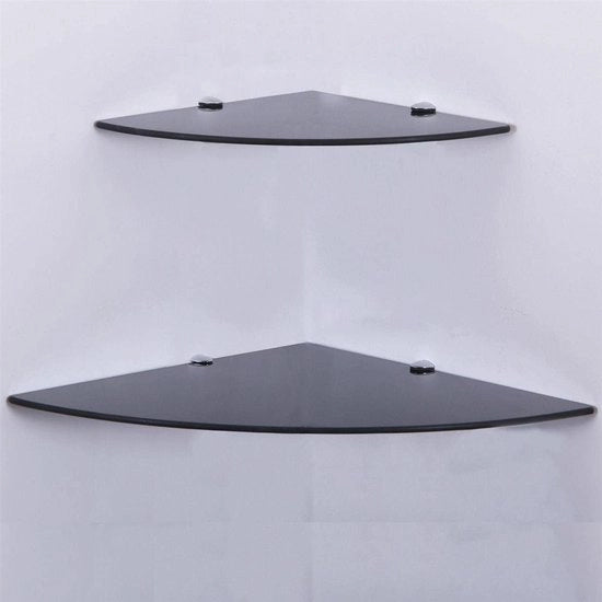 Tavolo angolare in vetro 35x35cm, pannello per bagno, pannello doccia per bagno, pannello per bagno in vetro 6mm con vetro ESG sicuro, diverse misure (nero)
