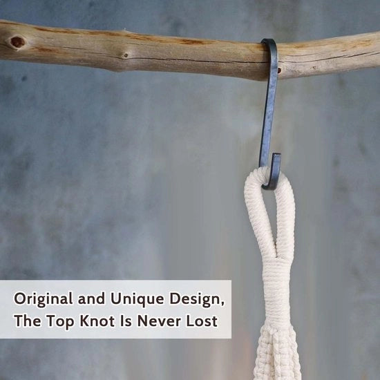 Supporto per piante 72 cm - Supporti per piante a maglia - Filo di cotone - Supporto per piante con chiusura - Decorazione boho per la casa - Supporto per vaso di piante per indoor outdoor piante