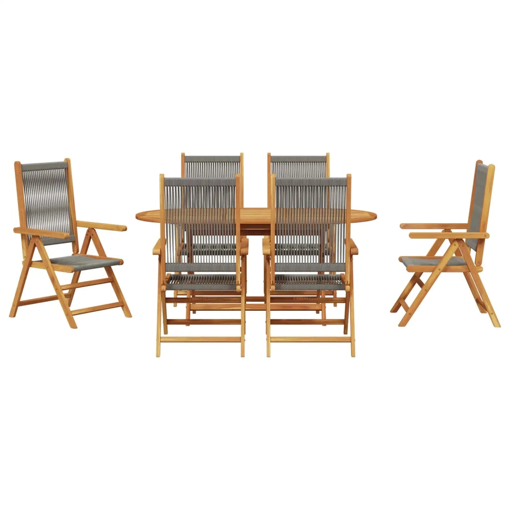 Set da Pranzo per Giardino 7 pcs Grigio 3375739