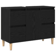 Mobile Lavabo | Armadio per Lavabo da Bagno Rovere Nero 80 x 33 x 60 cm