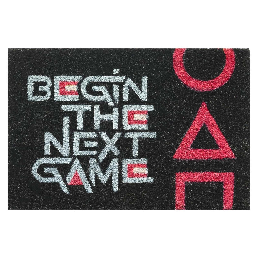 Zerbino Decorativo con Motivo Squid Game 40x60cm Antiscivolo Nero / Rosso Inny