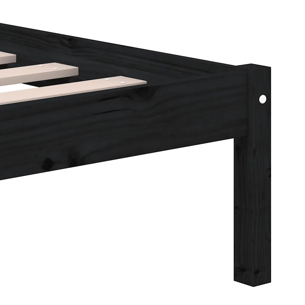Giroletto Nero in Legno Massello di Pino 200x200 cm 3101242