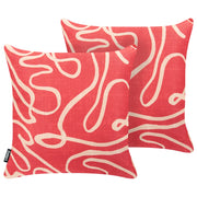 Set di 3 cuscini decorativi da esterno Motivo astratto rossa stile moderno