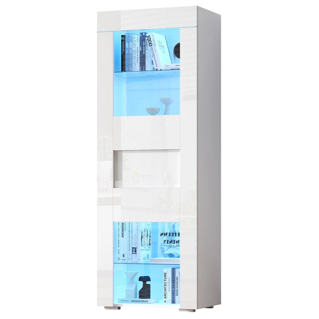 Vetrina con LED e anta in acrilico 60 x 40 x 170 cm; bianco
