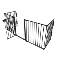 Cancello Cancelletto Protezione Camino Cani e Bambini Recinto Divisorio 3mt Nero