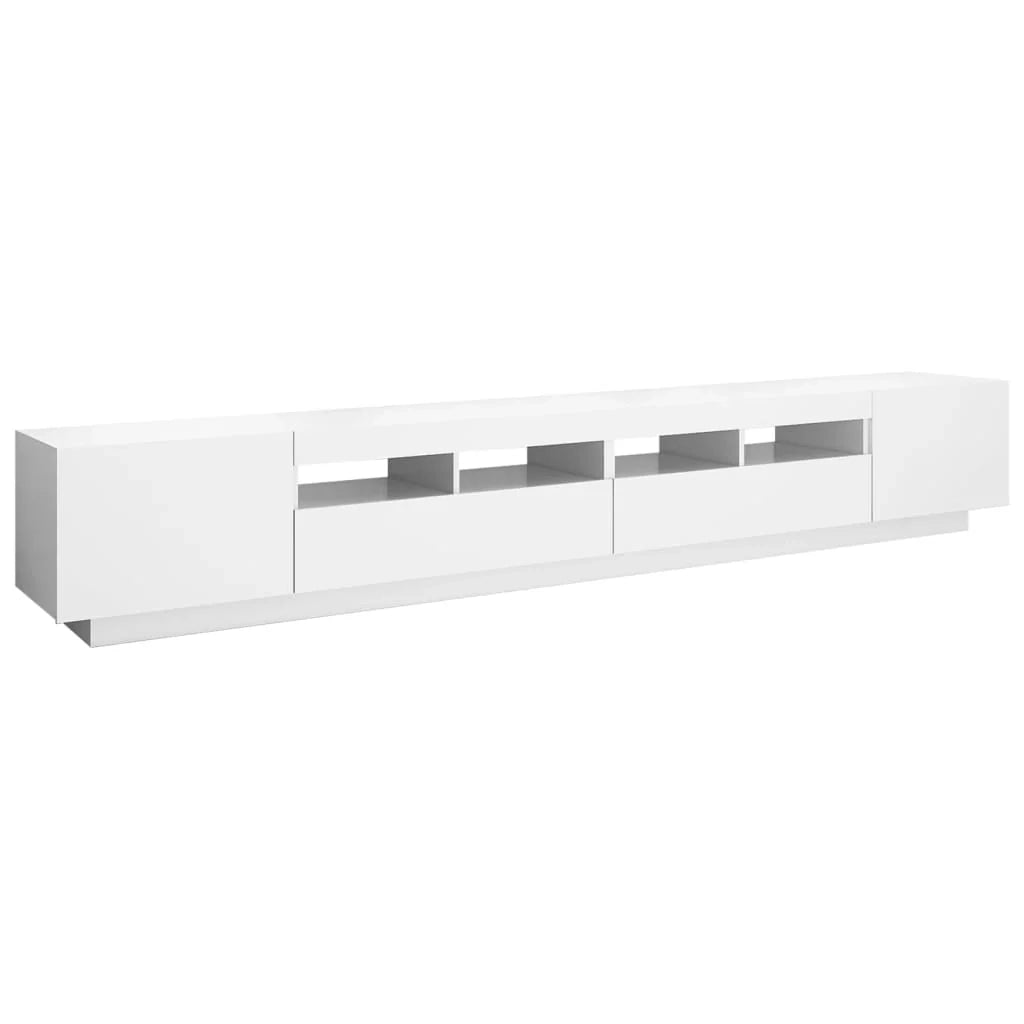Mobile TV multimediale scaffale TV credenza mobile TV sala da pranzo soggiorno camera da letto con luci LED 260 x 35 x 40 cm bianco 02_0026569