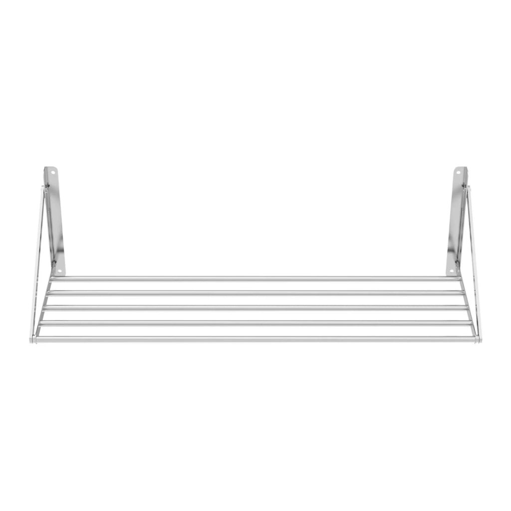 Mensola da parete pieghevole professionale con barre 120 x 45 cm 40 kg acciaio inox 14_0001566