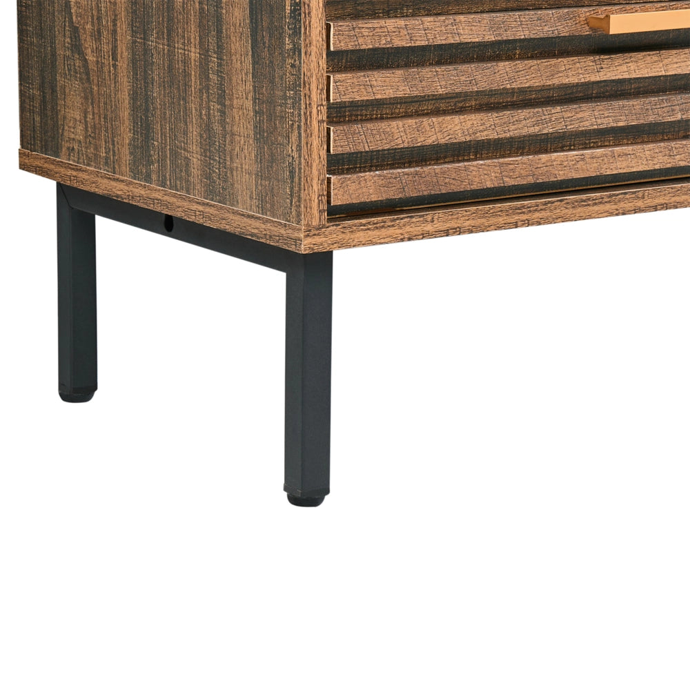 Cassettiera a 9 cassetti Marrone scuro Nero MDF Ferro Stile moderno Contenitore Soggiorno Camera da letto