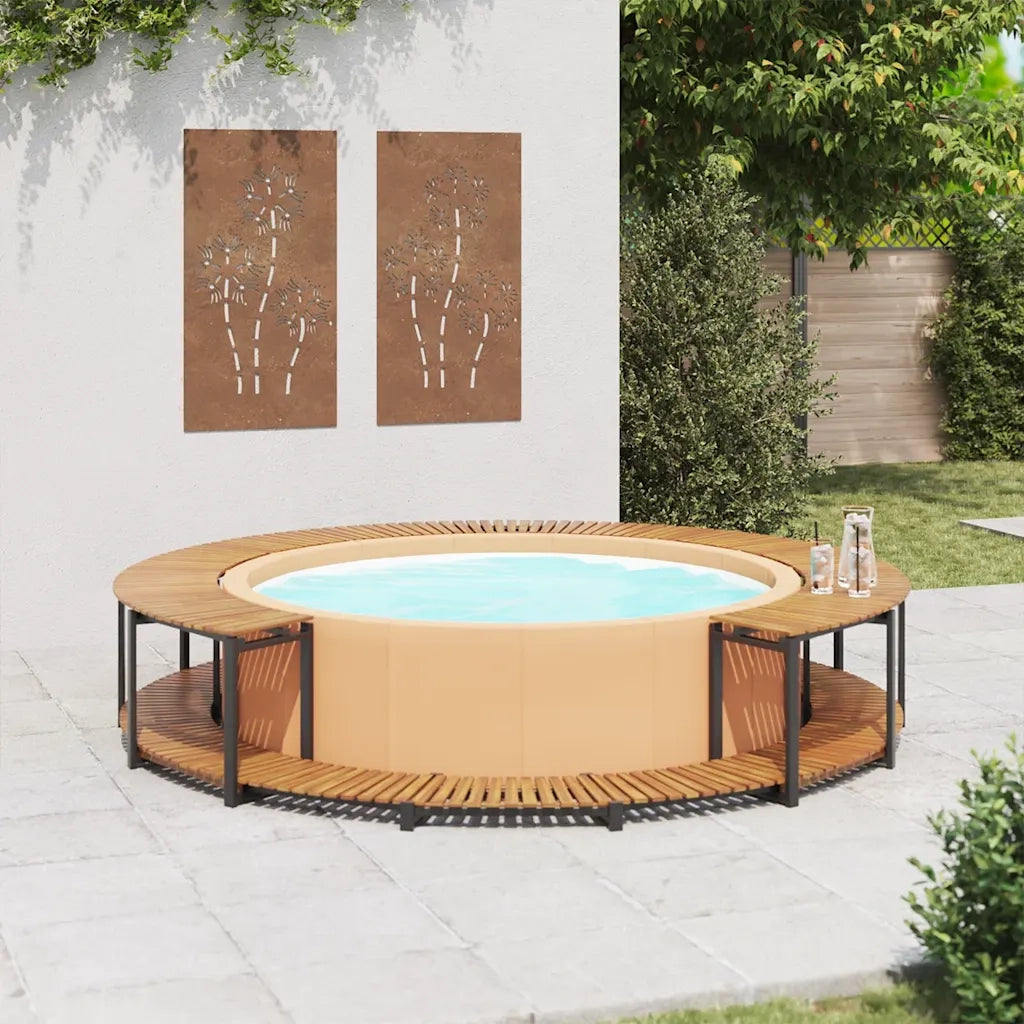 Bordo per Spa 273x53 cm in Legno Massello d'Acacia 310091