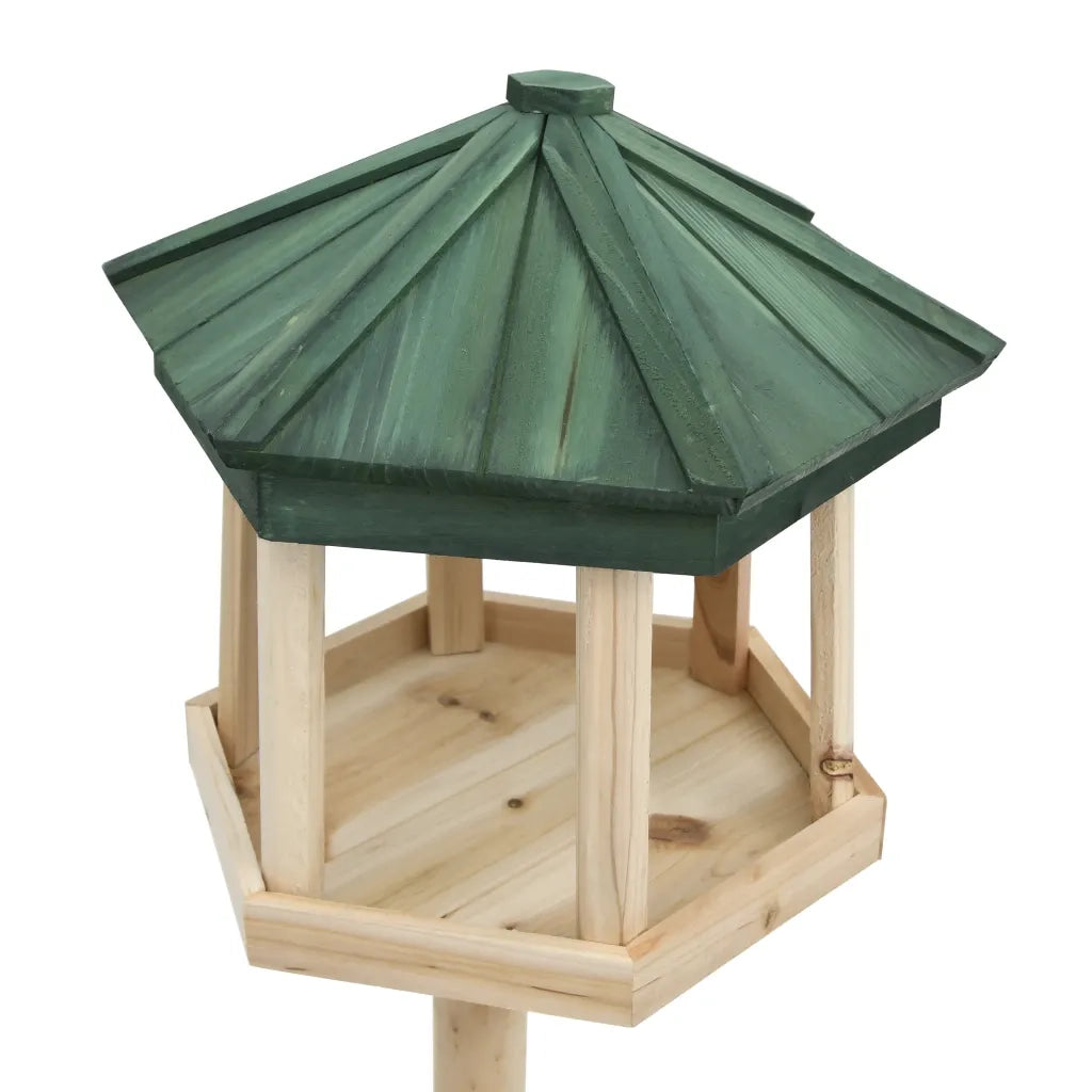 Mangiatoia per Uccelli Autoportante in Legno di Abete 33x110 cm 314817