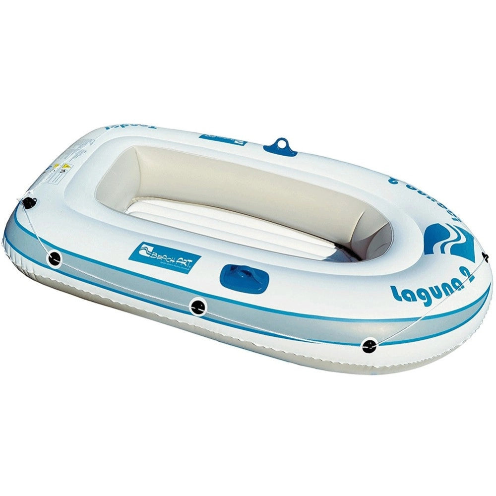 Trade Shop - Canotto Gonfiabile 198 X 117 Cm Laguna 2 Posti Mare Fiume Bianco Azzurro -
