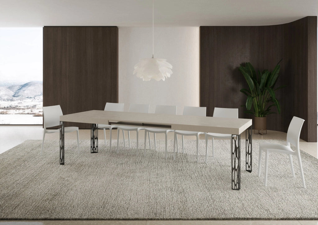 Tavolo Allungabile 180-284x90x77 cm Ghibli Cashmere Telaio Antracite