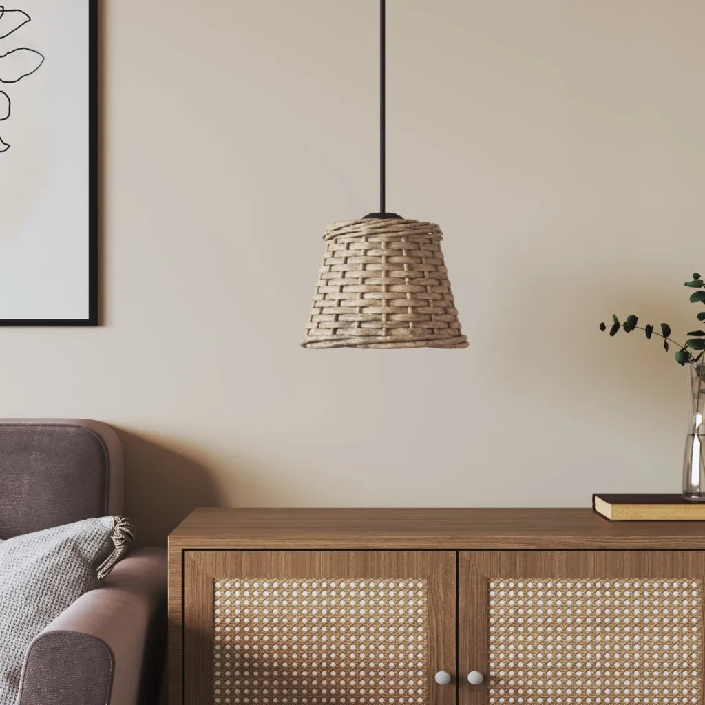 Paralume da Soffitto Marrone ?15x12 cm in Vimini CFW3717990