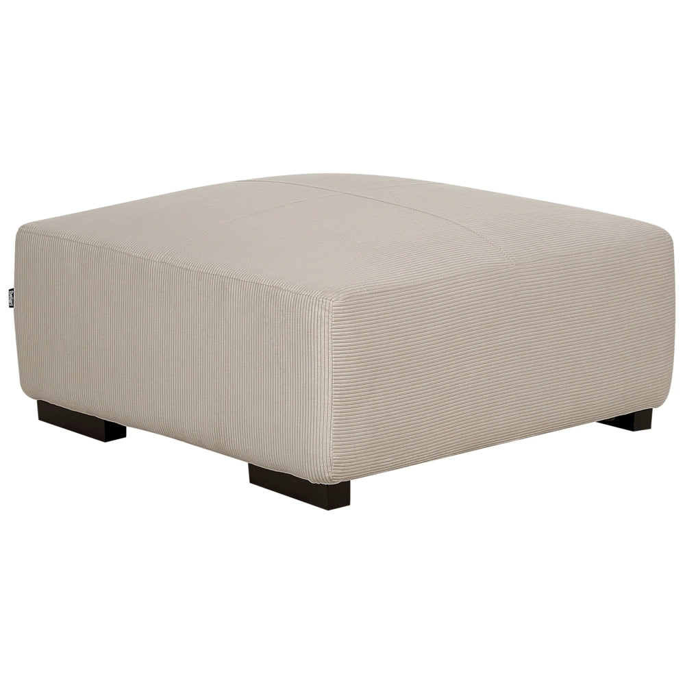 Ottomana moderna quadrata in velluto a coste beige 80 x 80 x 35 cm stile Contemporaneo soggiorno