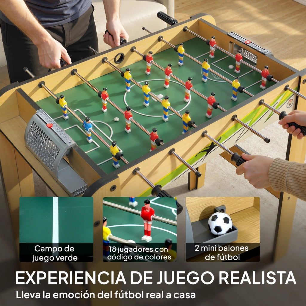 Tavolo da calcio per bambini in legno con marcatori e 18 giocatori ¨C zephmum ¨C naturale 75x66x75 cm