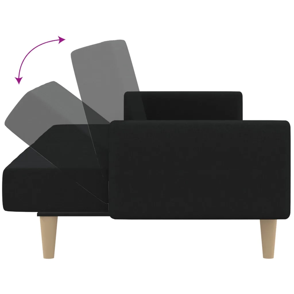 Divano letto | Sof¨¤ letto | Letto singolo a 2 Posti Nero in Tessuto