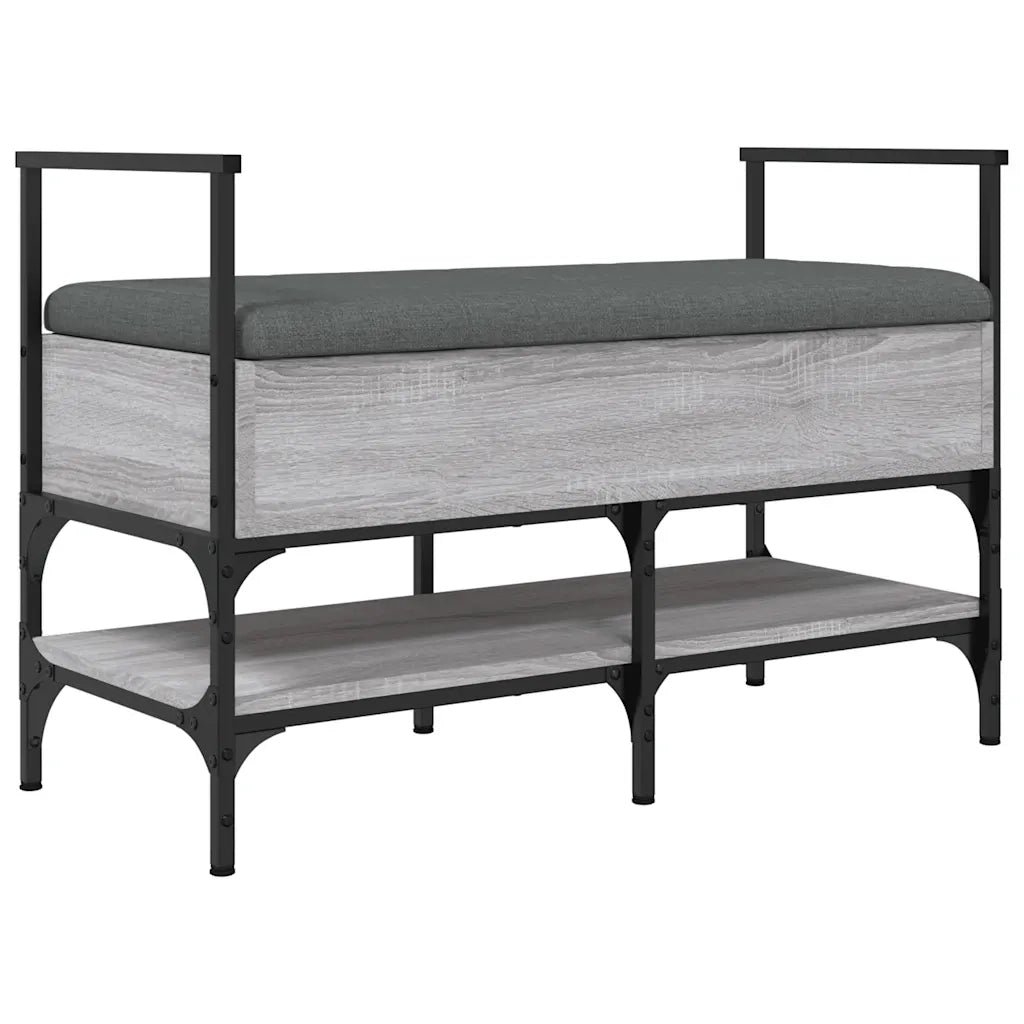 Panca Porta Scarpe-Sgabello-Panca Scarpiera Grigio Sonoma 85,5x42x57,5 cm