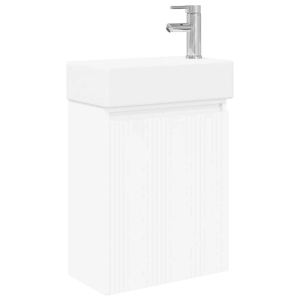 Mobile bagno con rubinetto Bianco 45,5 x 22,5 x 84 cm 889451