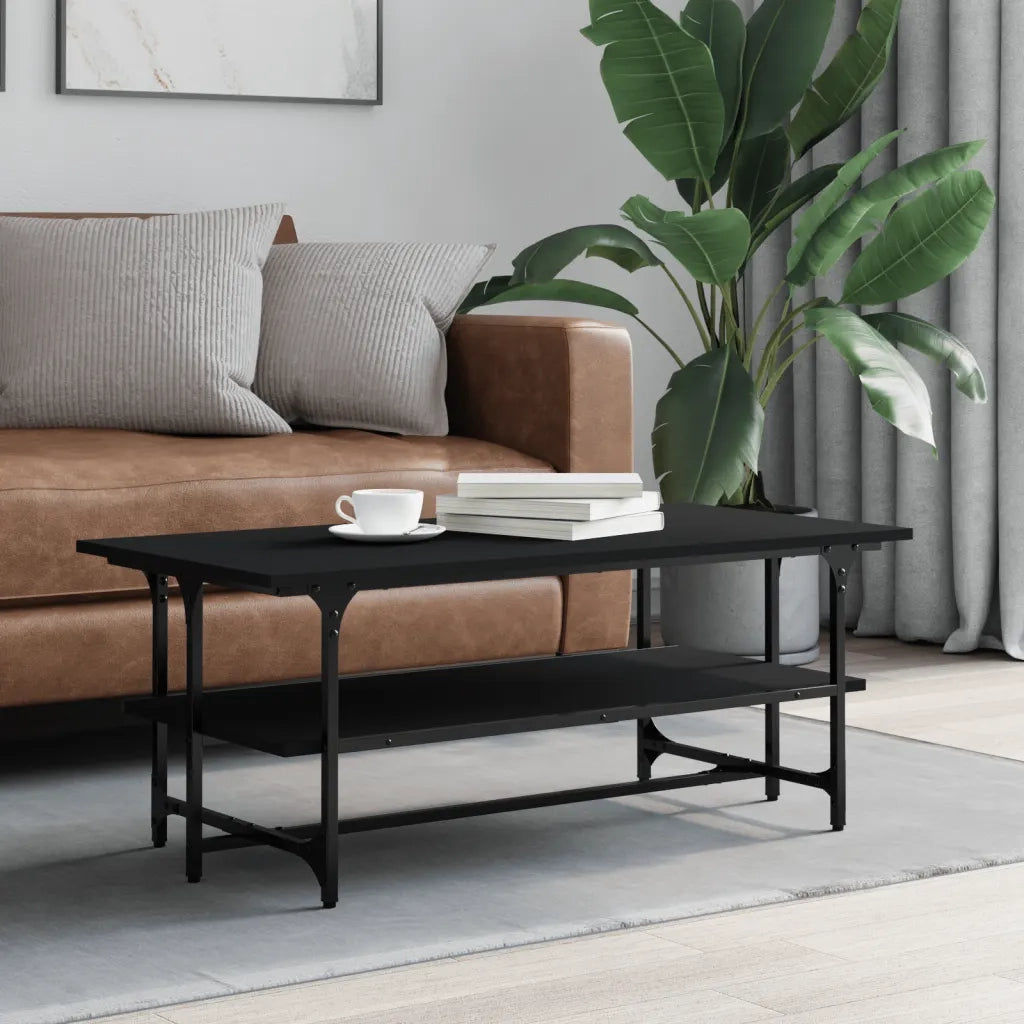 Tavolino salotto | Tavolino da caff¨¨ | Tavolino da Soggiorno Nero 100x50x40cm Legno Multistrato