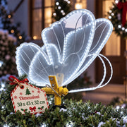 Farfalla con Movimento e 246 Led Bianco Freddo Decorazione Natalizia 30x43x32 cm