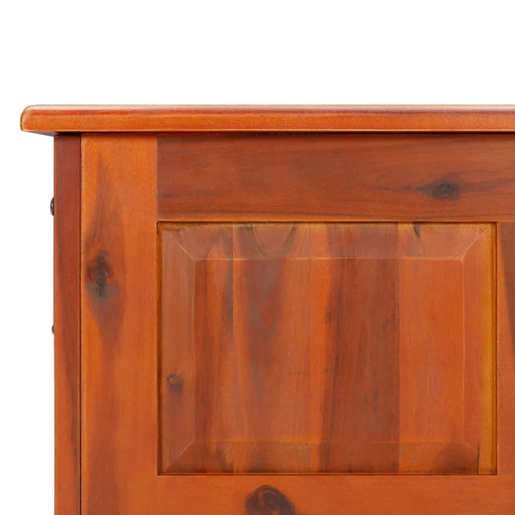 Cassapanca con Coperchio Marrone in Legno Massello di Acacia 364915