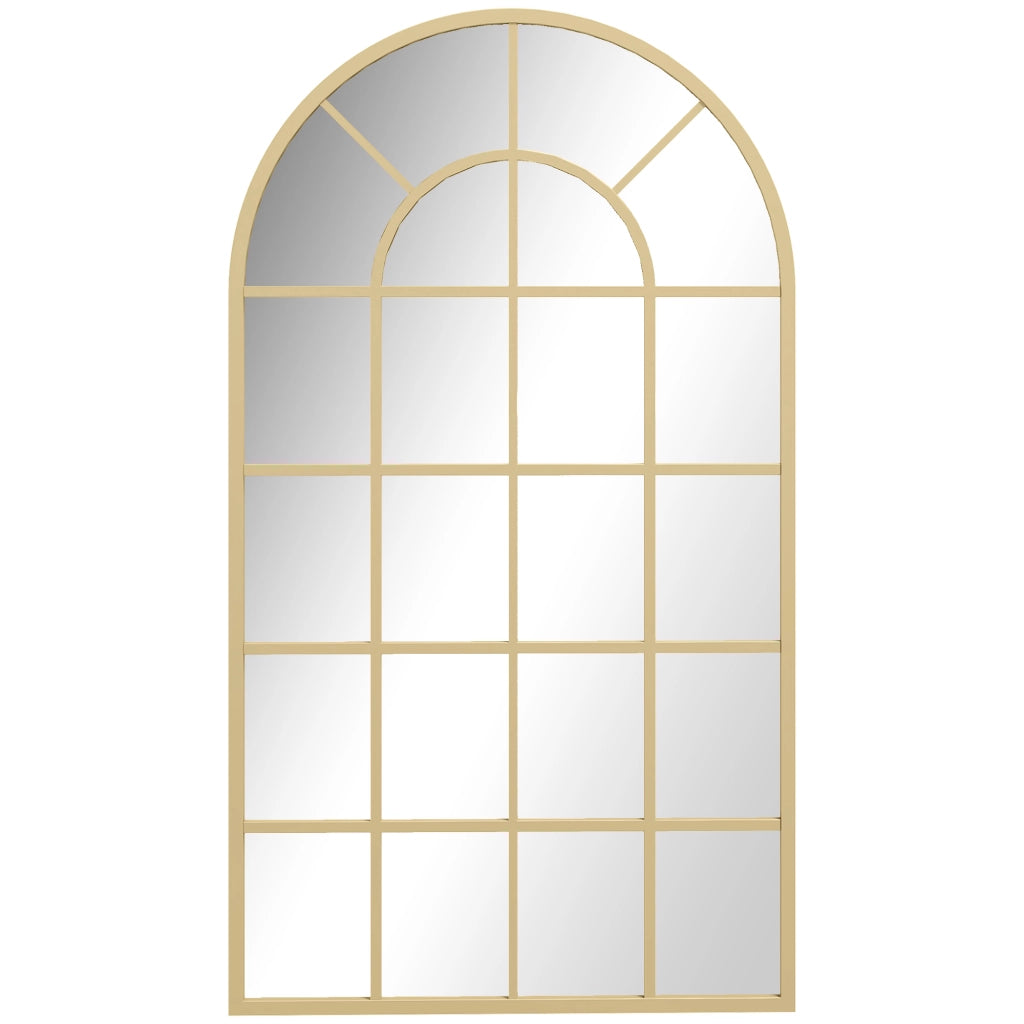 Specchio a parete stile industriale con cornice metallica ¨C zephmum ¨C 110x65 cm dorato