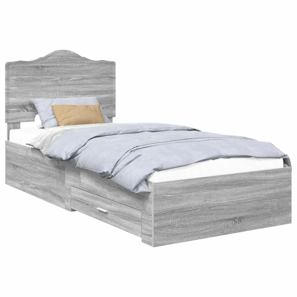 Struttura del letto Grigio Sonoma 90 x 200 cm Legno multistrato 3413653