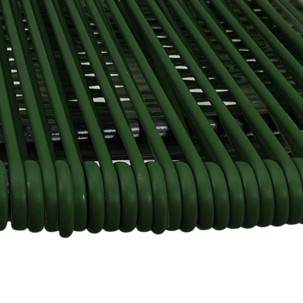 Marvin Sdraio Cordonata con Poggiapiedi Sedia a Sdraio da Giardino Filo in Pvc Pieghevole Metallo Poltrona R Verde scuro
