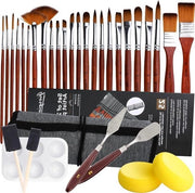 Set di Pennelli in Nylon da 32 - Set di Pennelli Professionale per Acrilico e Aquarello - Ideale per Principianti e Appassionati di Pittura.