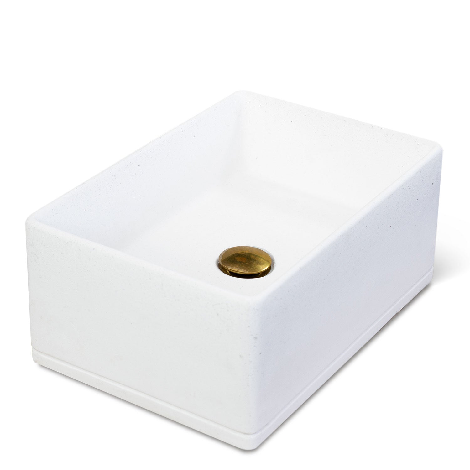 Lavello da Giardino Senza Rubinetto 45x30x20 cm in Cemento e Granulati di Marmo Rodi Bianco