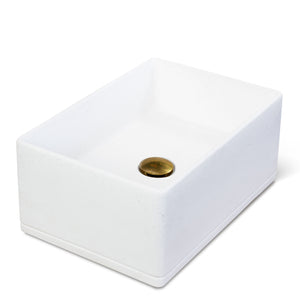 Lavello da Giardino Senza Rubinetto 45x30x20 cm in Cemento e Granulati di Marmo Rodi Bianco