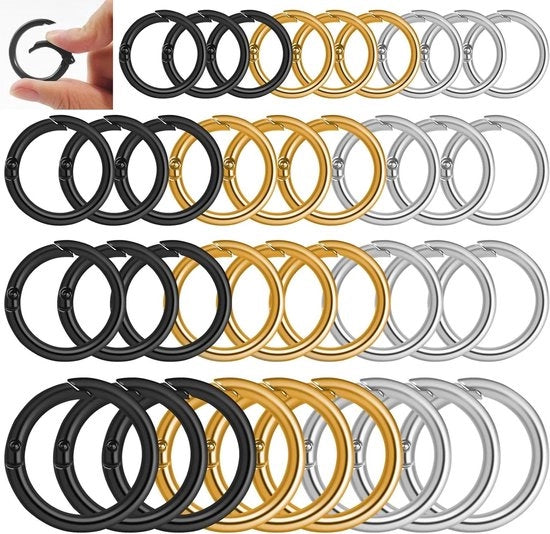 Occhielli metallici a anello premiali - 36 pezzi con carabina e gancio di chiusura per artigianato DIY