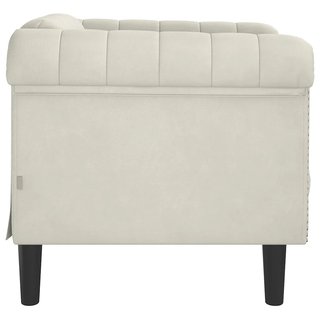 Poltrona | Sedia Relax Crema in Velluto